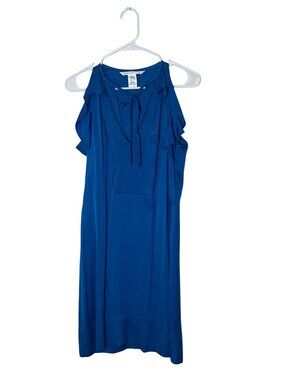 Diane Von Furstenberg Blue Silk Midi Dress Size 4